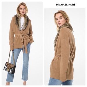 Michael Kors Faux Fur collar cardigan